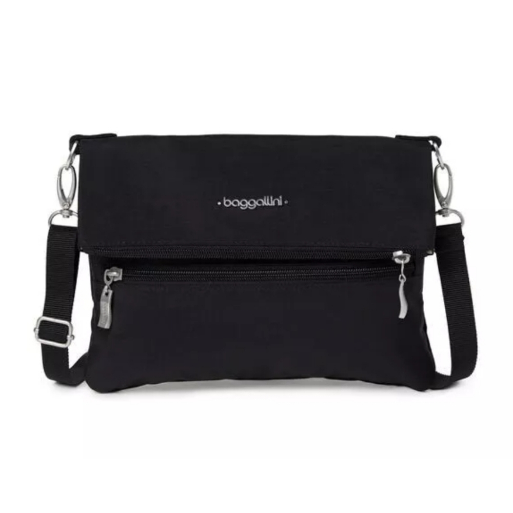 New Black Baggallini Flip Zip Crossbody Lightweight Bag